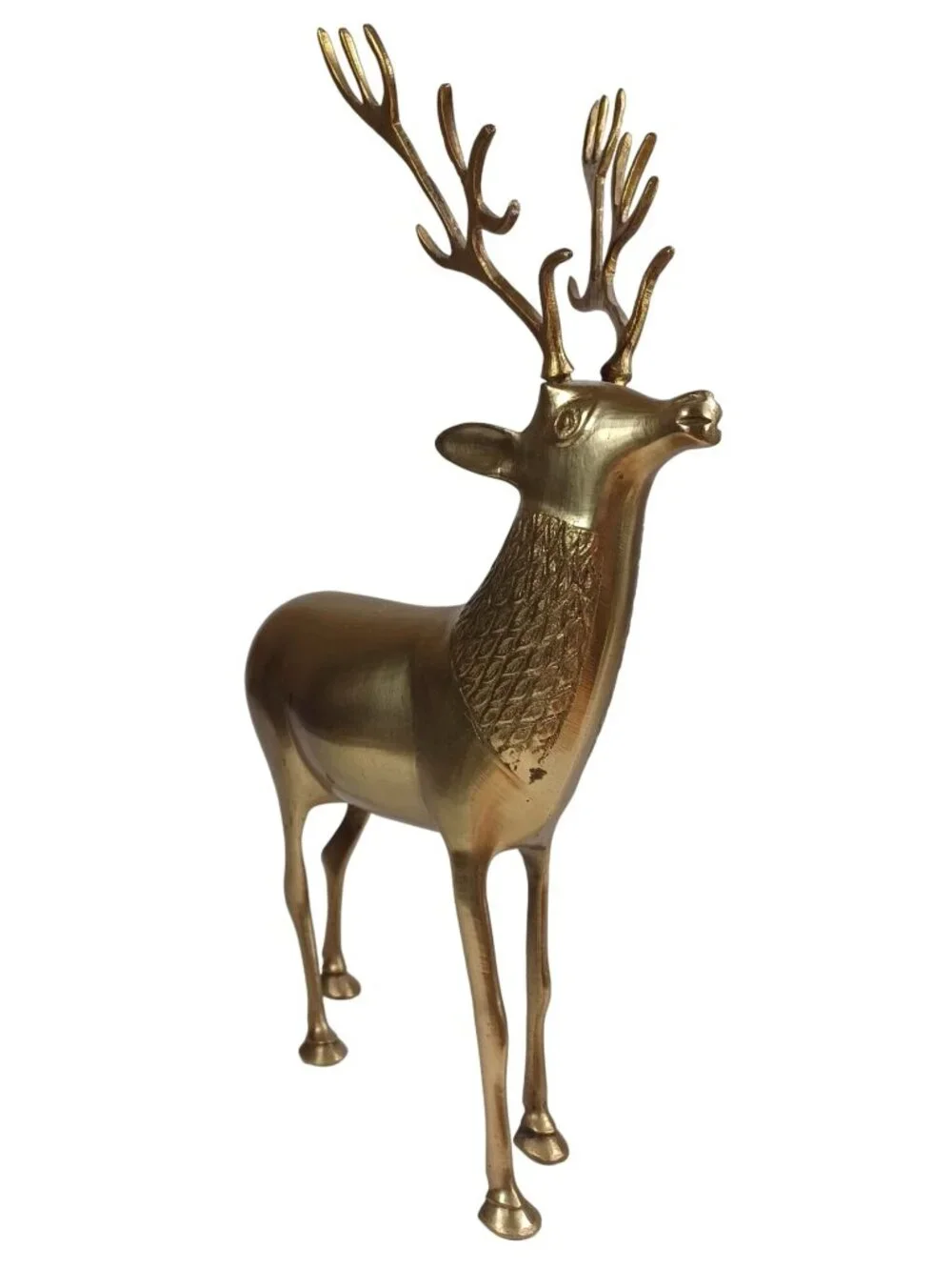 Vintage Mid Century Brass Reindeer Deer Sculpture Figurine Hollywood Regency 15.